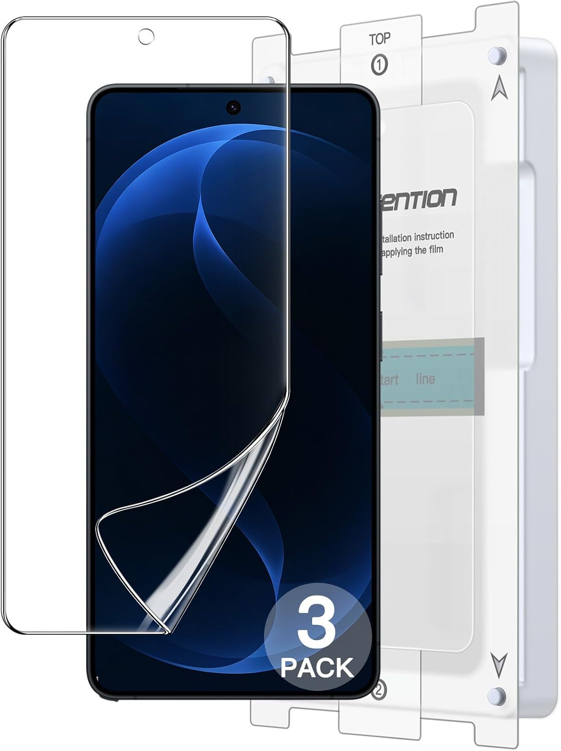 Detalle de JETech Galaxy S26 Plus TPU-skärmskydd med justeringsbricka, 3-pack