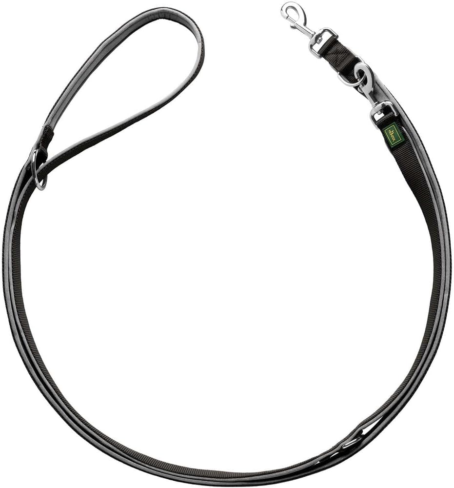 Detalle de Hunter Verstellbare Führleine NEOPREN – Matcha/Grau, 20/200 cm, Nylon, 3-fache Verstellmöglichkeit