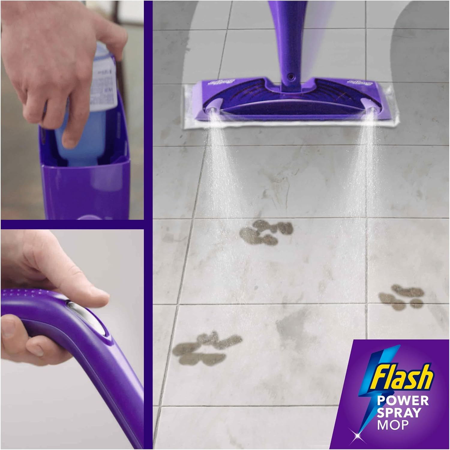 Detalle de Flash Power Spray Mop Floor Cleaner Liquid Citrus 4x1.25L