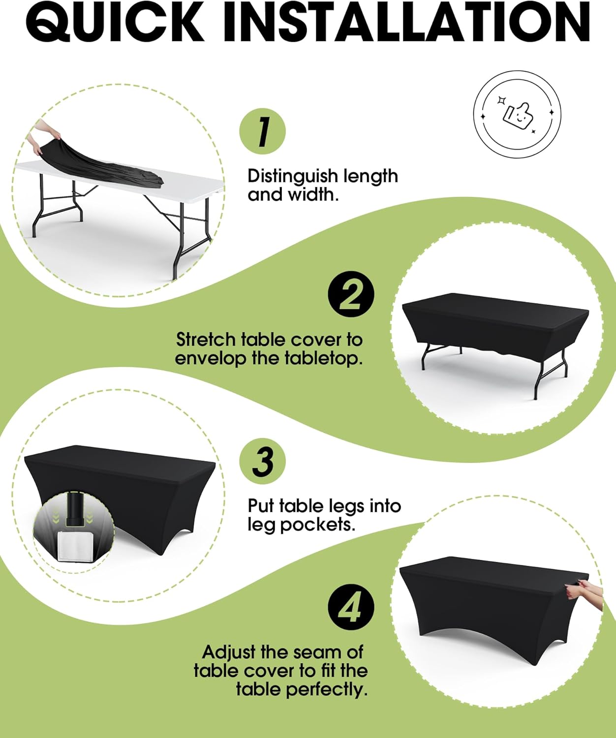 Thumbnail 3 de Pureegg Spandex Tablecloth 6ft Fitted 🧵