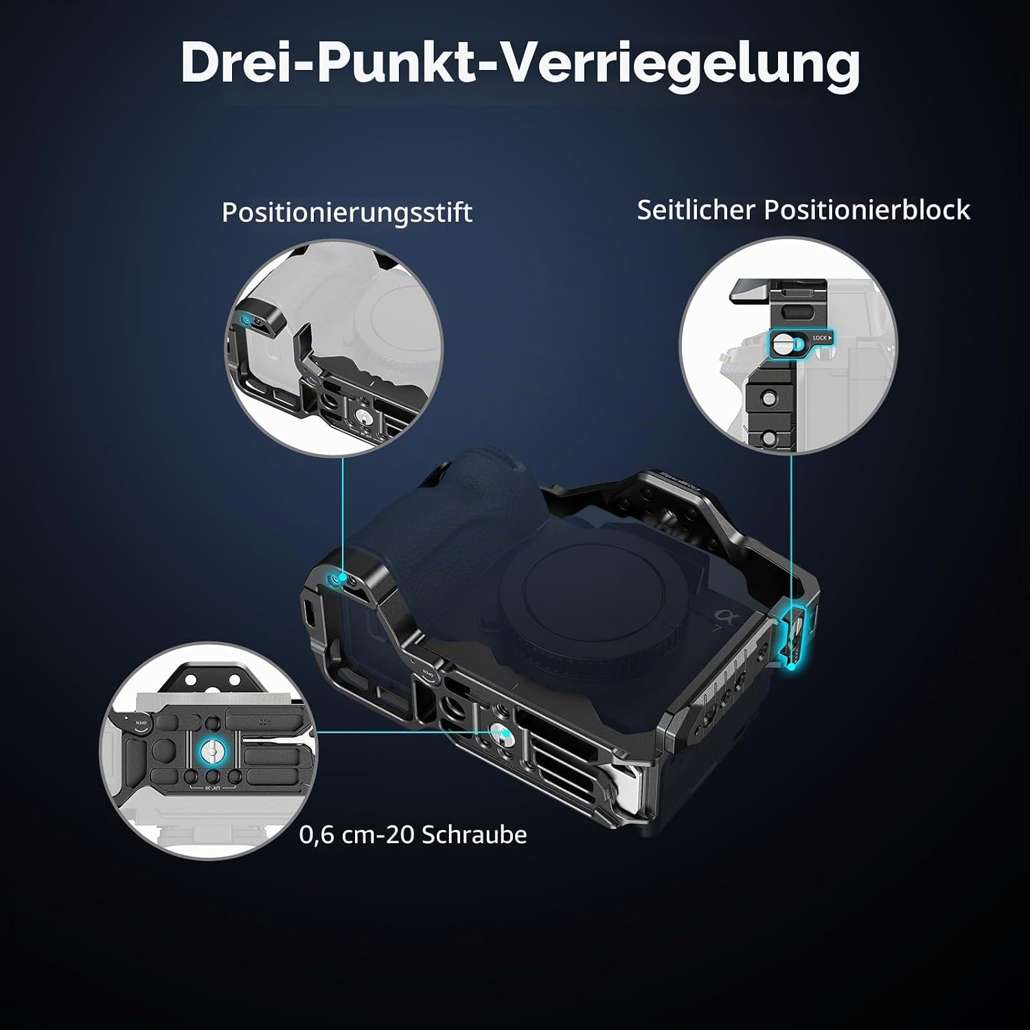 Thumbnail 2 de SmallRig HawkLock 3667C Schnellwechsel-Vollkäfig für Sony Alpha 7R V / A7 IV / A7S III / A1 / A7R IV / A7 V