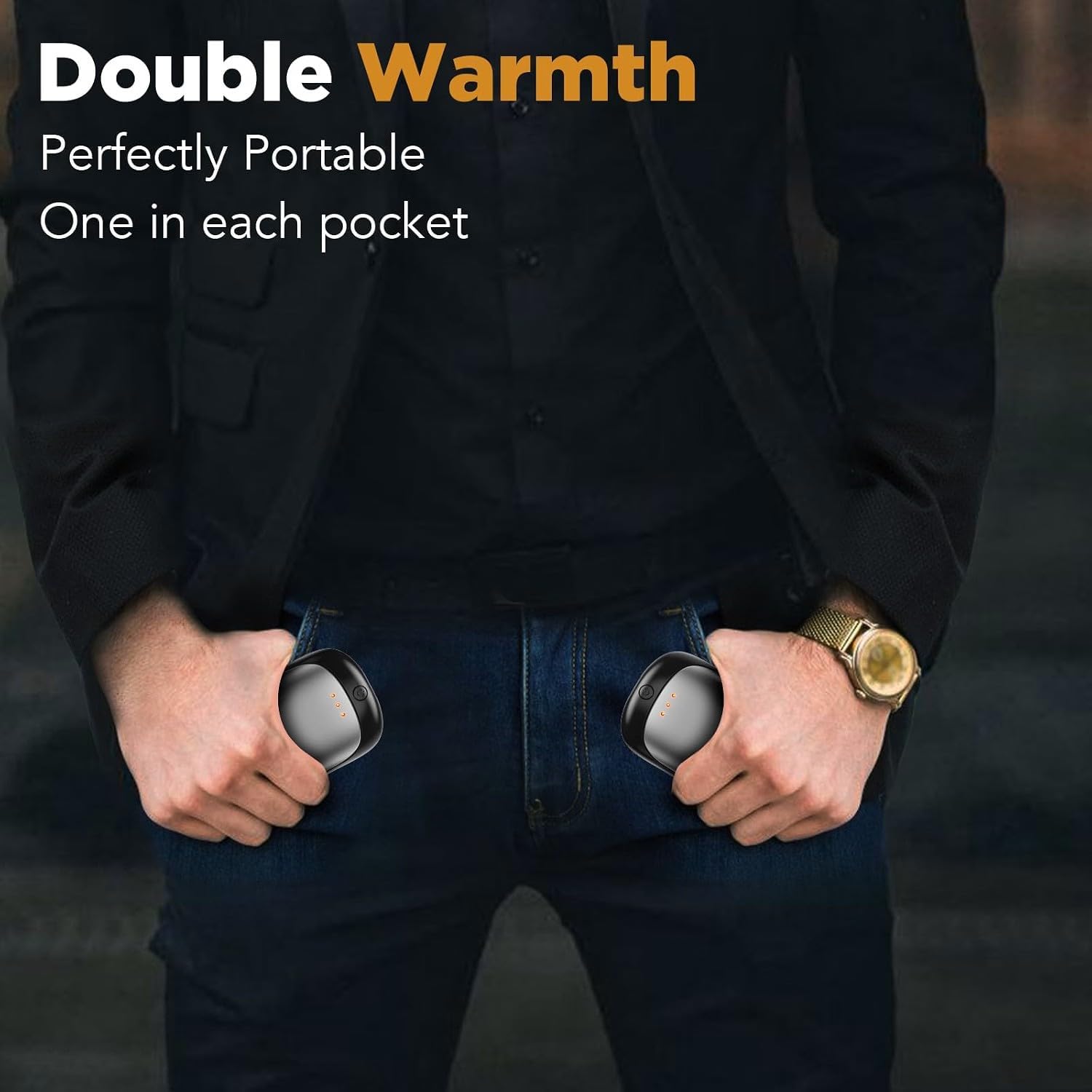 Detalle 1 de Lerat A23 Rechargeable Hand Warmers, Aluminum 2-Pack with Three Heat Settings