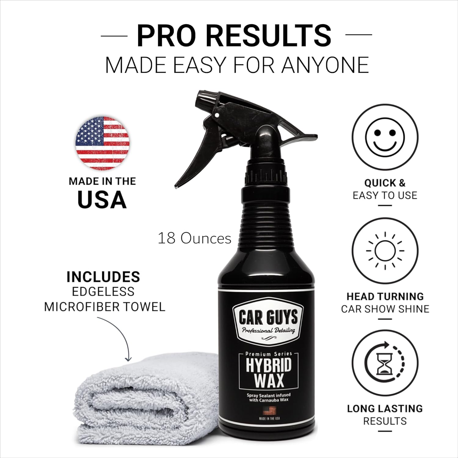 Thumbnail 2 de CAR GUYS Hybrid Spray Wax 18 Oz Kit