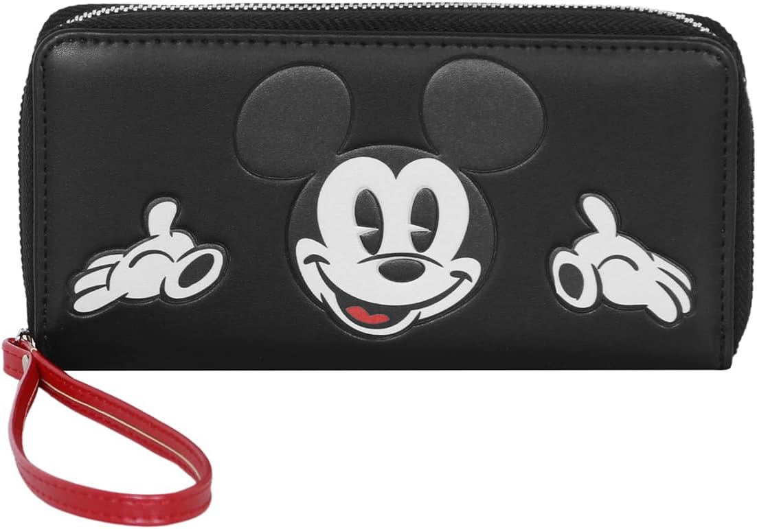 Detalle 2 de Disney Mickey Mouse Face-Portefeuille Essentiel, Noir – 19 x 10 cm