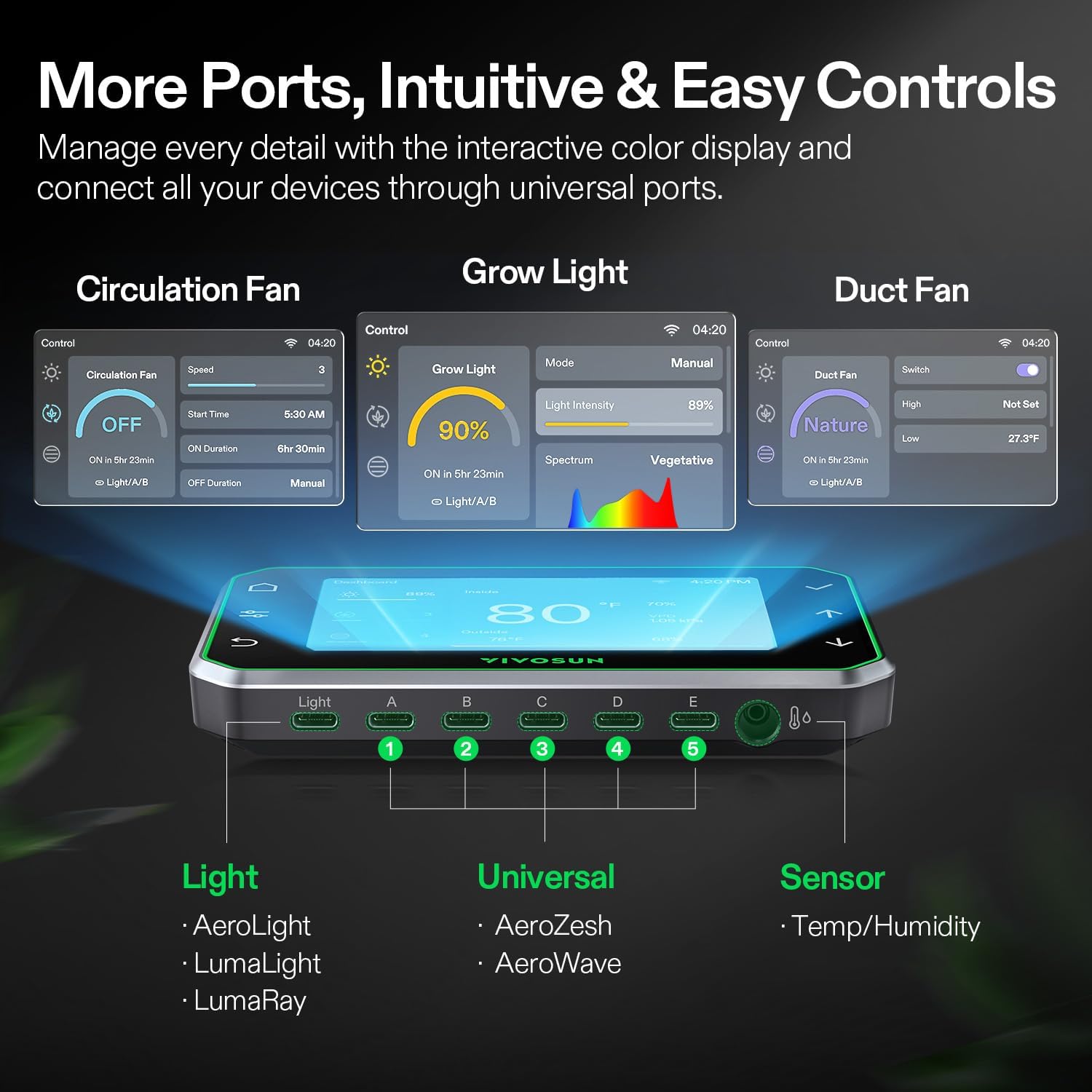 Thumbnail 2 de VIVOSUN 4 inch (100 mm) Inline Duct Fan with E42A WiFi-App Controller (EC motor, quiet exhaust)