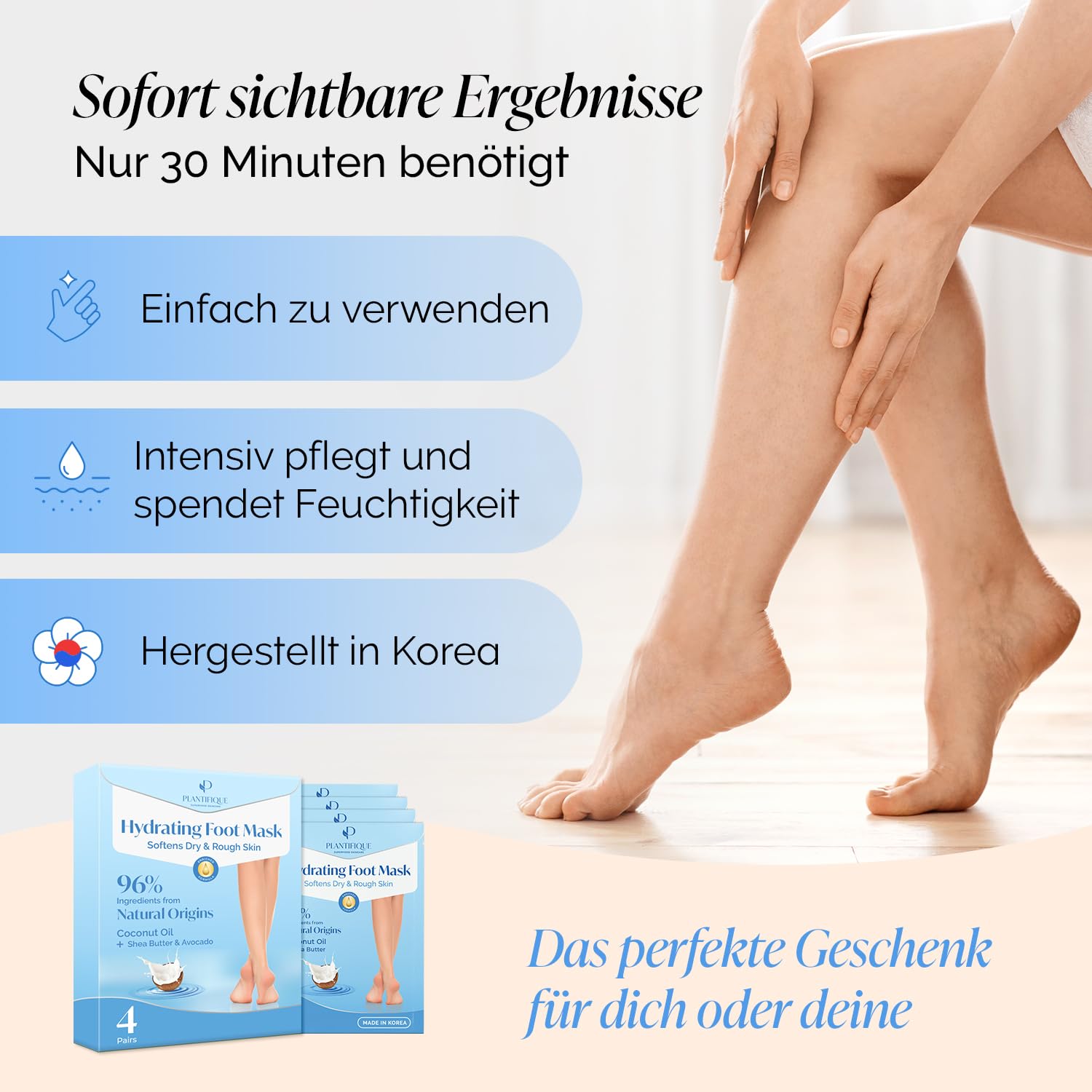 Thumbnail 3 de Plantifique Koreanische Fußmaske Socken 4 Paar