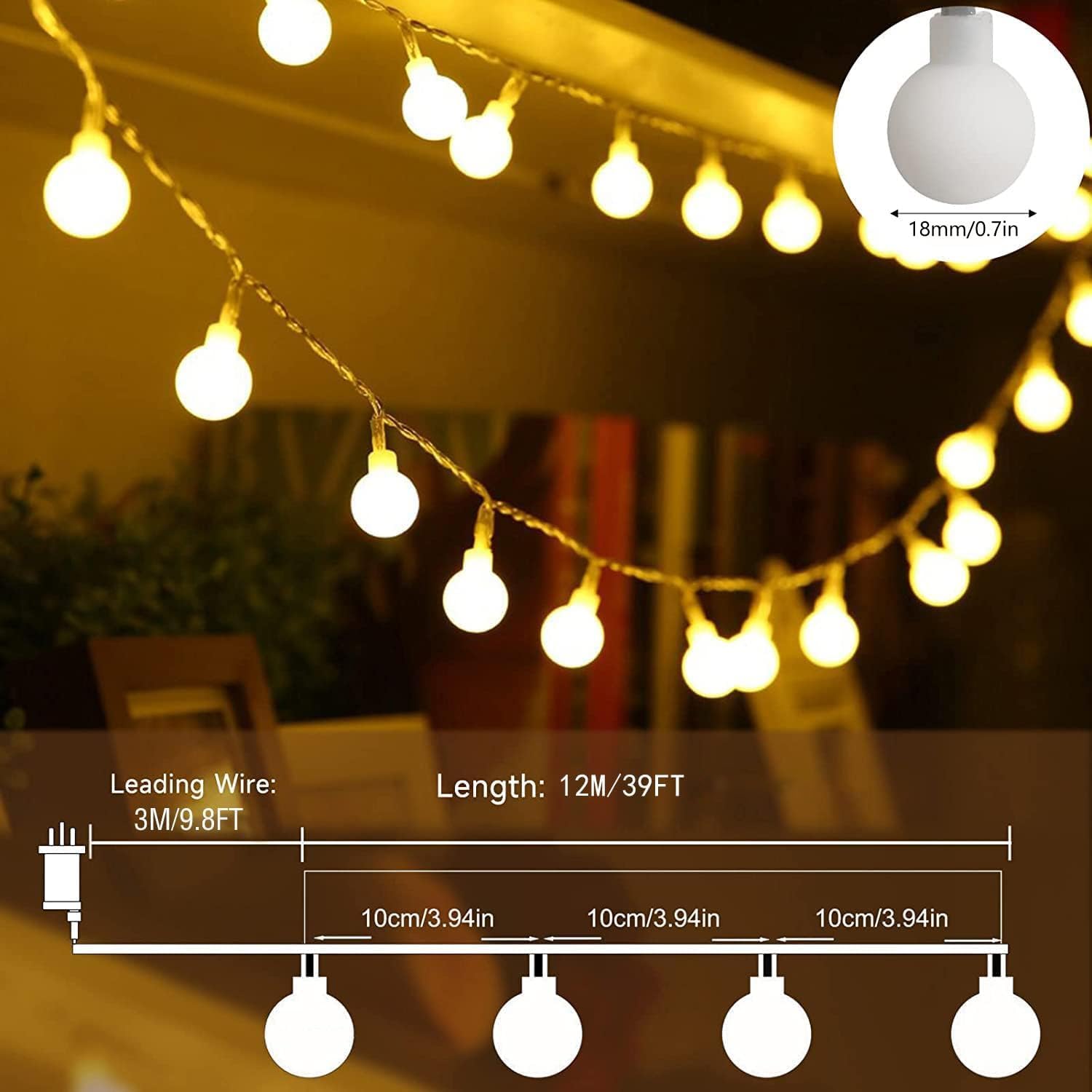 Thumbnail 5 de Augone LED Kugel Lichterkette 120, 15 m