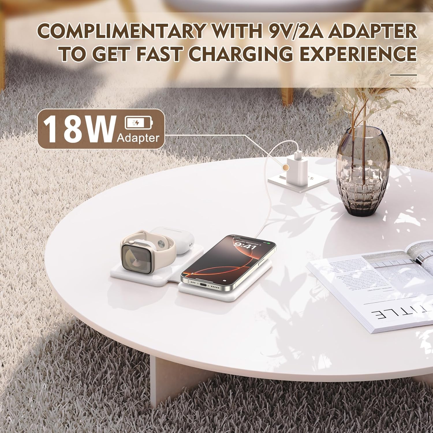 Thumbnail 4 de Magnetic Wireless Charger for iPhone: 3-in-1 Travel Charging Station