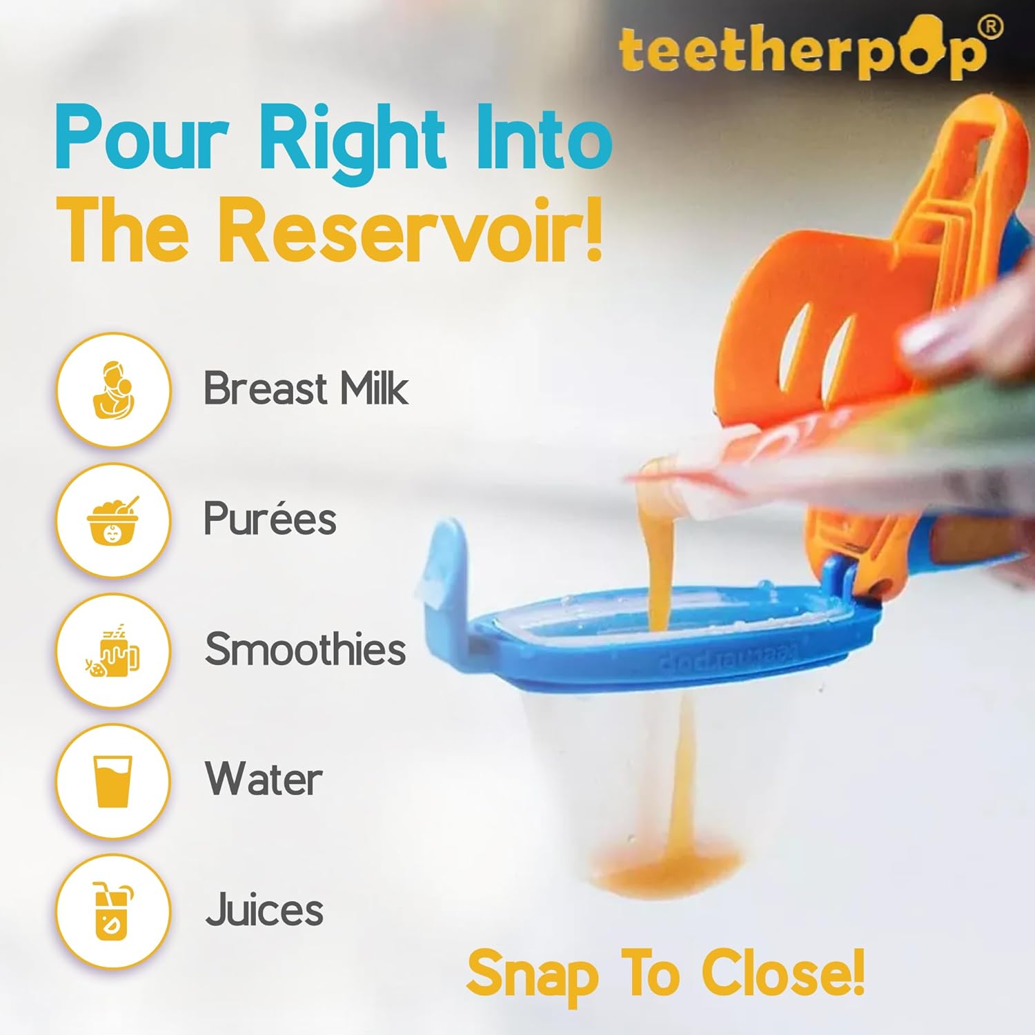 Thumbnail 2 de Teetherpop Fillable Freezable Teethers (Breastmilk Teether Feeder Pacifier) - BlueLime