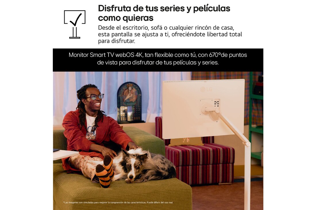 Detalle 1 de LG 32U721SAW-W Smart Monitor Swing 32" 4K UHD