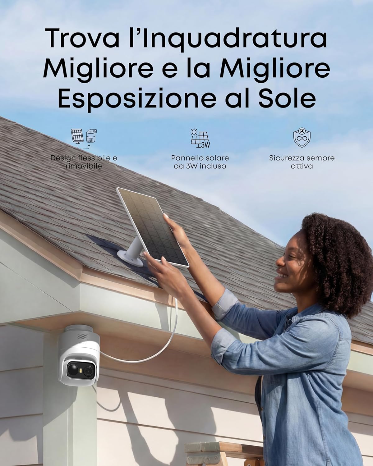 Thumbnail 2 de eufy Security eufyCam C37 – videocamera wireless da esterno con AI 360°, 2K e pannello solare