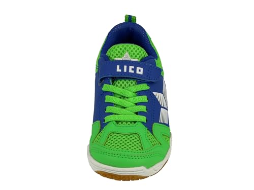 Detalle de Lico Sport VS Unisex Hallenturnschuh – Grün/Blau, Größe 34 EU