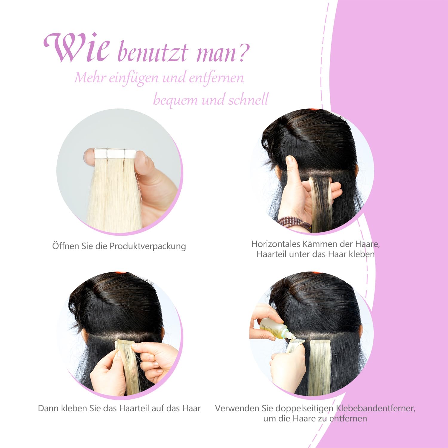 Thumbnail 4 de LieblichWelle Tape Extensions Echthaar 40 cm