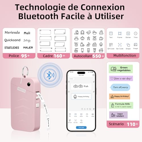 Detalle 2 de ORGSTA S001 Étiqueteuse Bluetooth et Imprimante d'Étiquettes Autocollantes