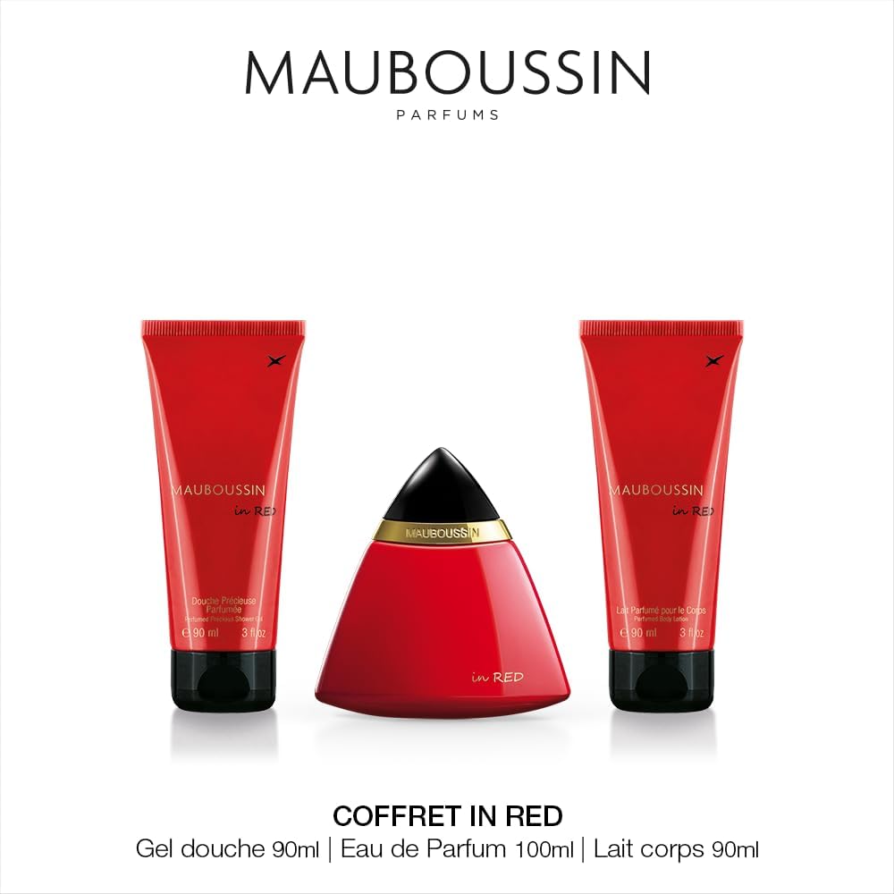 Thumbnail 1 de Mauboussin Coffret In Red : Eau de Parfum 100 ml, Gel Douche 90 ml & Lait Corps 90 ml
