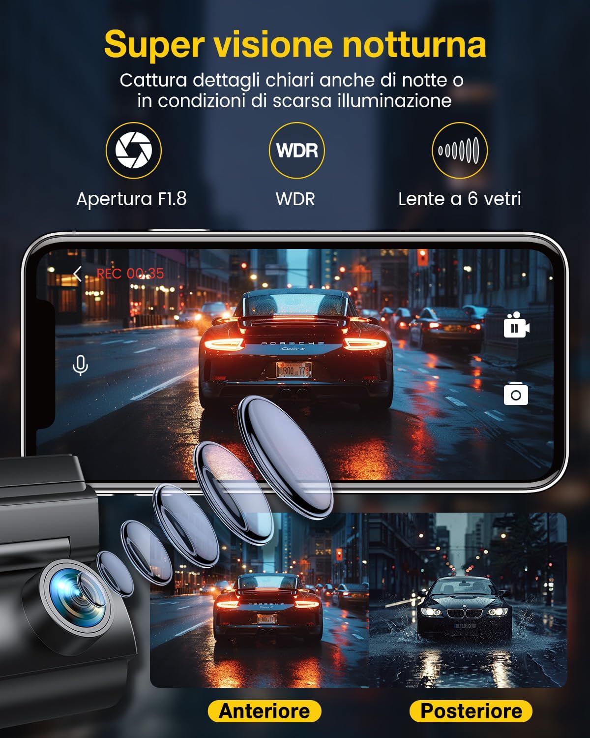 Thumbnail 4 de GKU D600Pro Dash Cam 4K con Wi‑Fi 5GHz