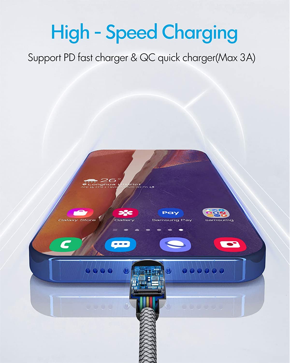 Thumbnail 3 de CLEEFUN Extra Long USB C to USB C Cable 8M/26ft – 60W PD Fast Charging
