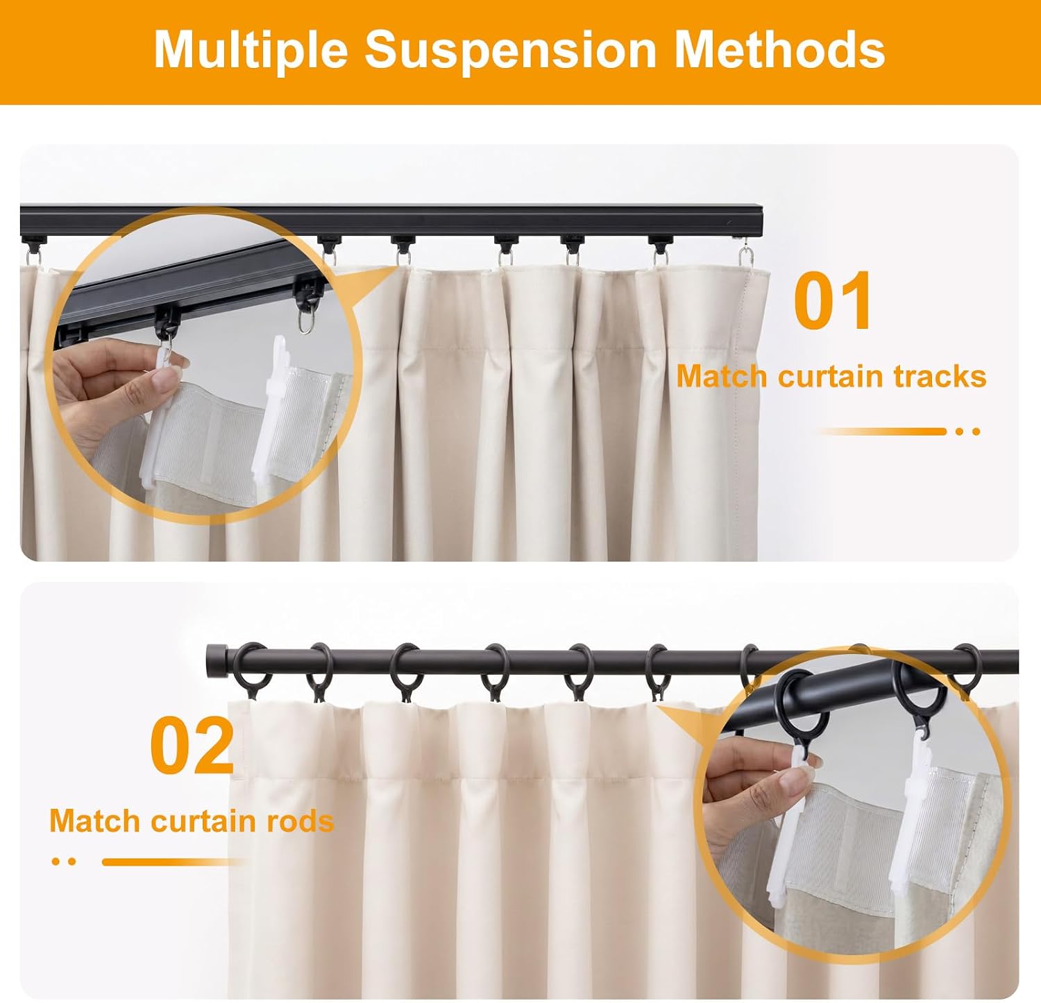 Thumbnail 2 de Hoeflife blackout room divider curtain, W180 x H84 Inch