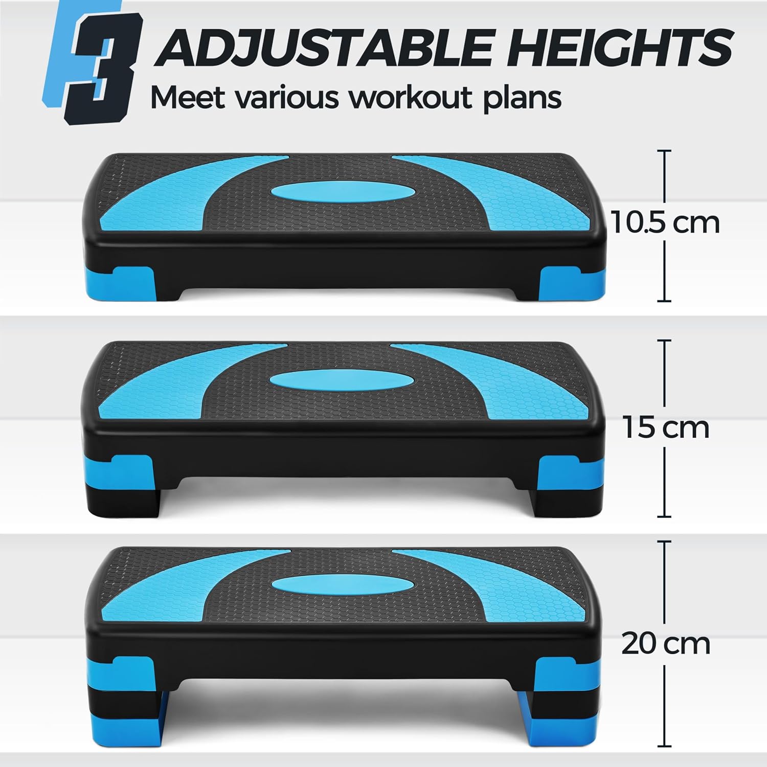 Detalle de Yaheetech YT-00154858 Aerobic Step Platform, 3 Heights, Non-Slip Surface