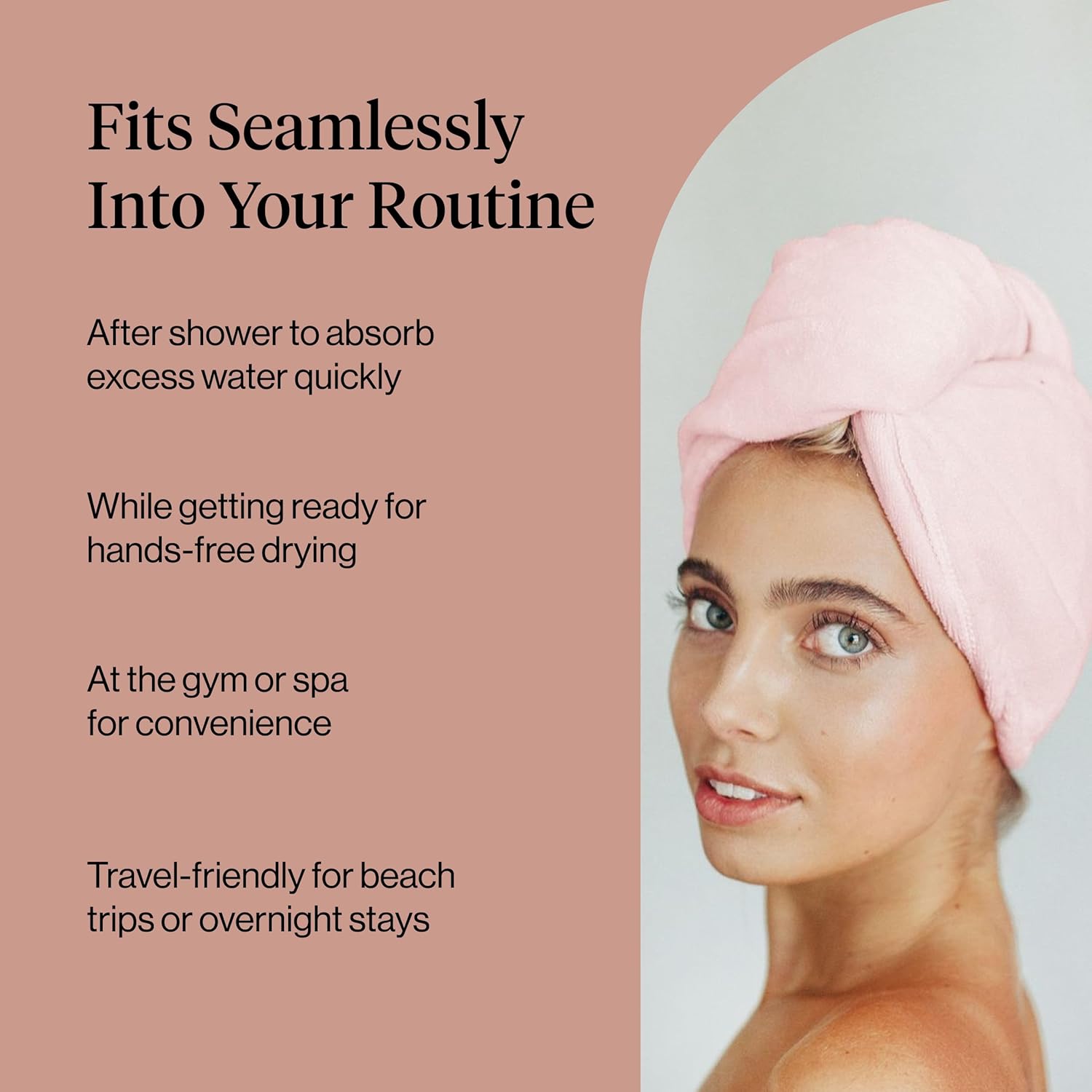Detalle 2 de Kitsch Microfiber Hair Towel Wrap for Women – Ultra Absorbent, Anti-Frizz & Quick-Dry