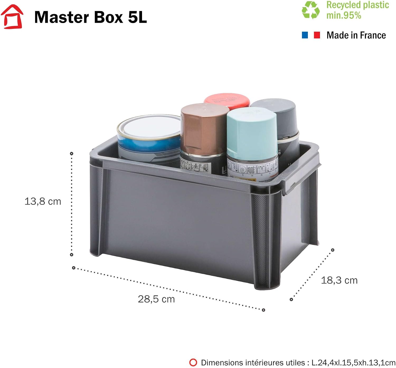 Thumbnail 1 de Sundis MASTER BOX – zestaw 6 pojemników 5 l z PP, do sztaplowania