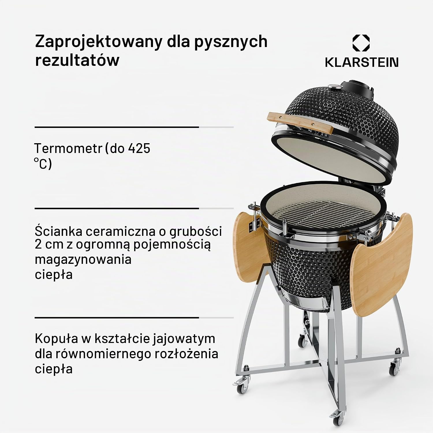 Detalle 2 de Klarstein Kingsize Kamado 10028282 – grill ceramiczny 21 cali, 1600 cm²