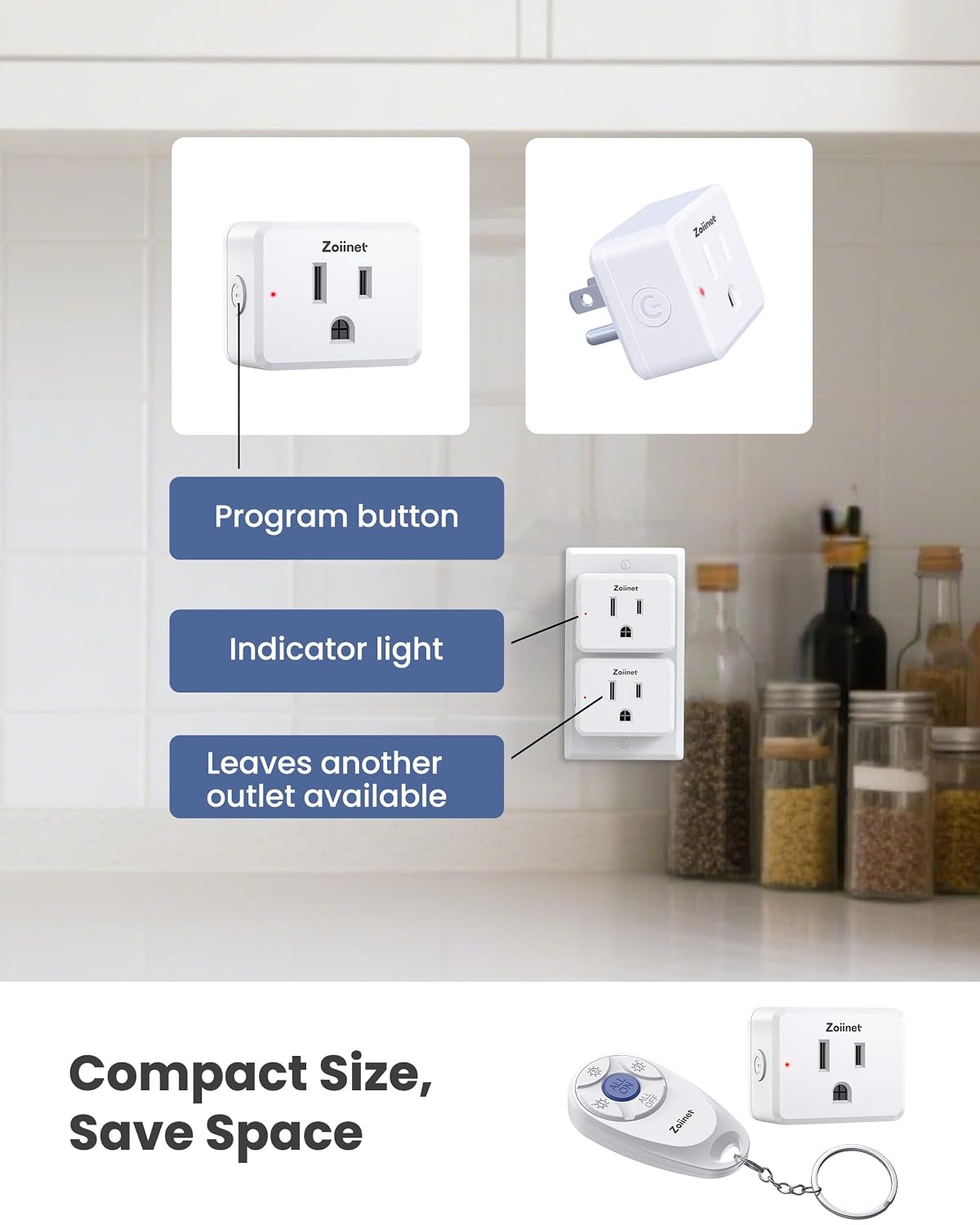 Detalle 1 de Zoiinet Remote-Control Outlet Switch, 15A