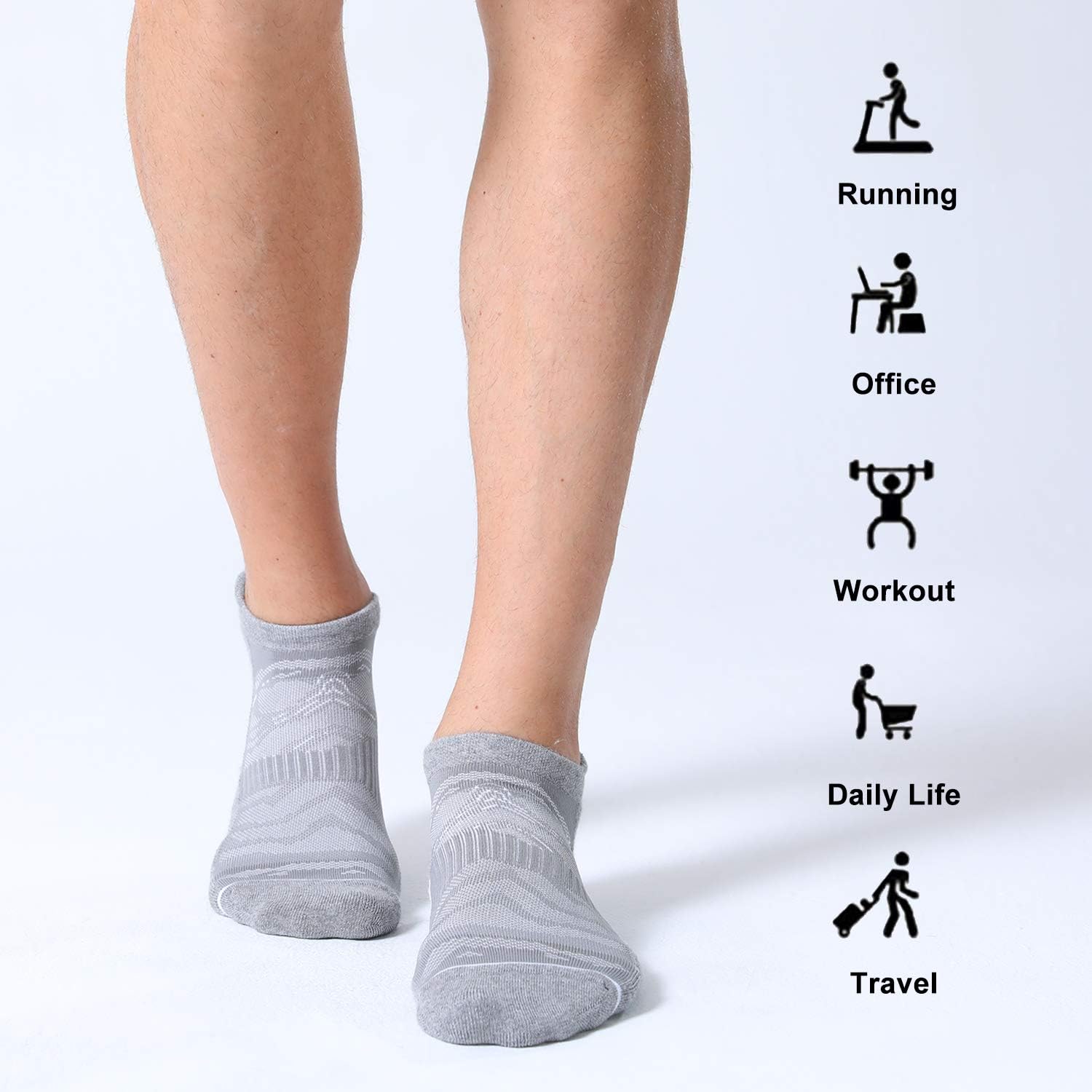 Thumbnail 6 de FITRELL Men's 6 Pack Ankle Running Socks – Low Cut Cushioned Athletic Socks (7-9/9-12/12-15)