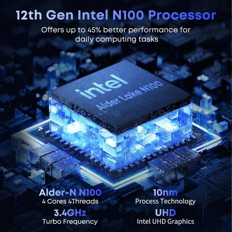 Detalle de Chuwi GemiBook X Pro 14.1” con Intel N100, 8GB/256GB y Windows 11