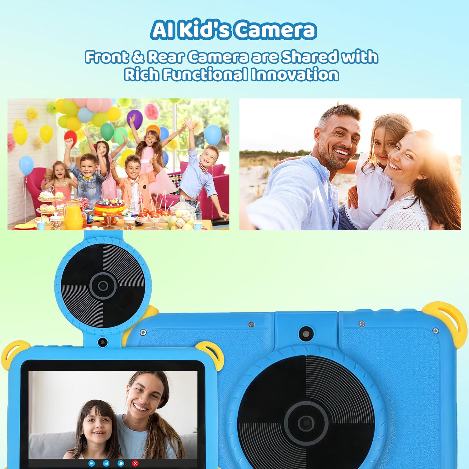 Thumbnail 5 de Kids Tablet 7 inch Android 15 with Parental Control, AI Dual Cam, Widevine L1 and Protective Case (Blue)