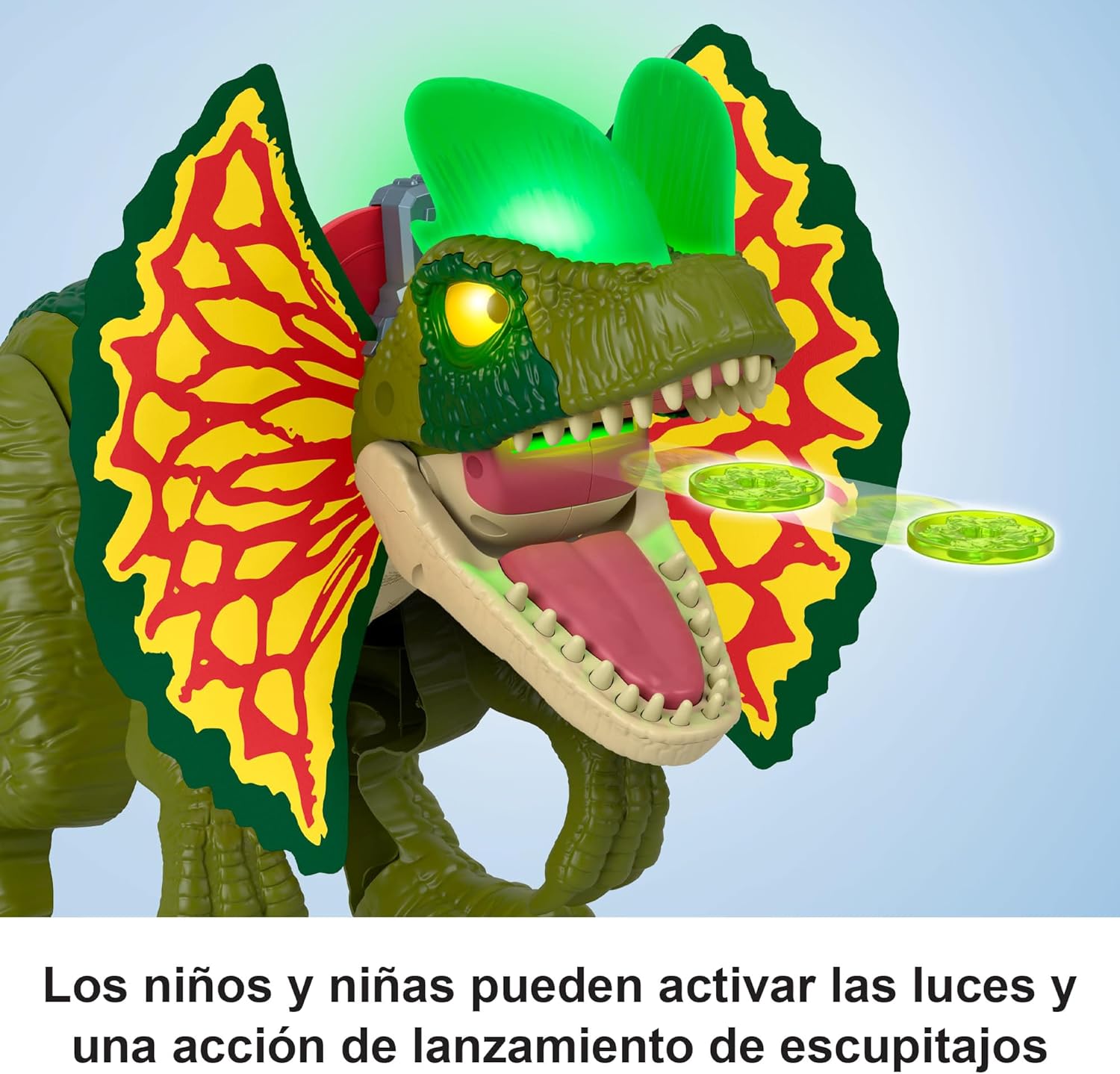Detalle 2 de Fisher-Price Imaginext Jurassic World Dilophosaurus con sonidos🦖