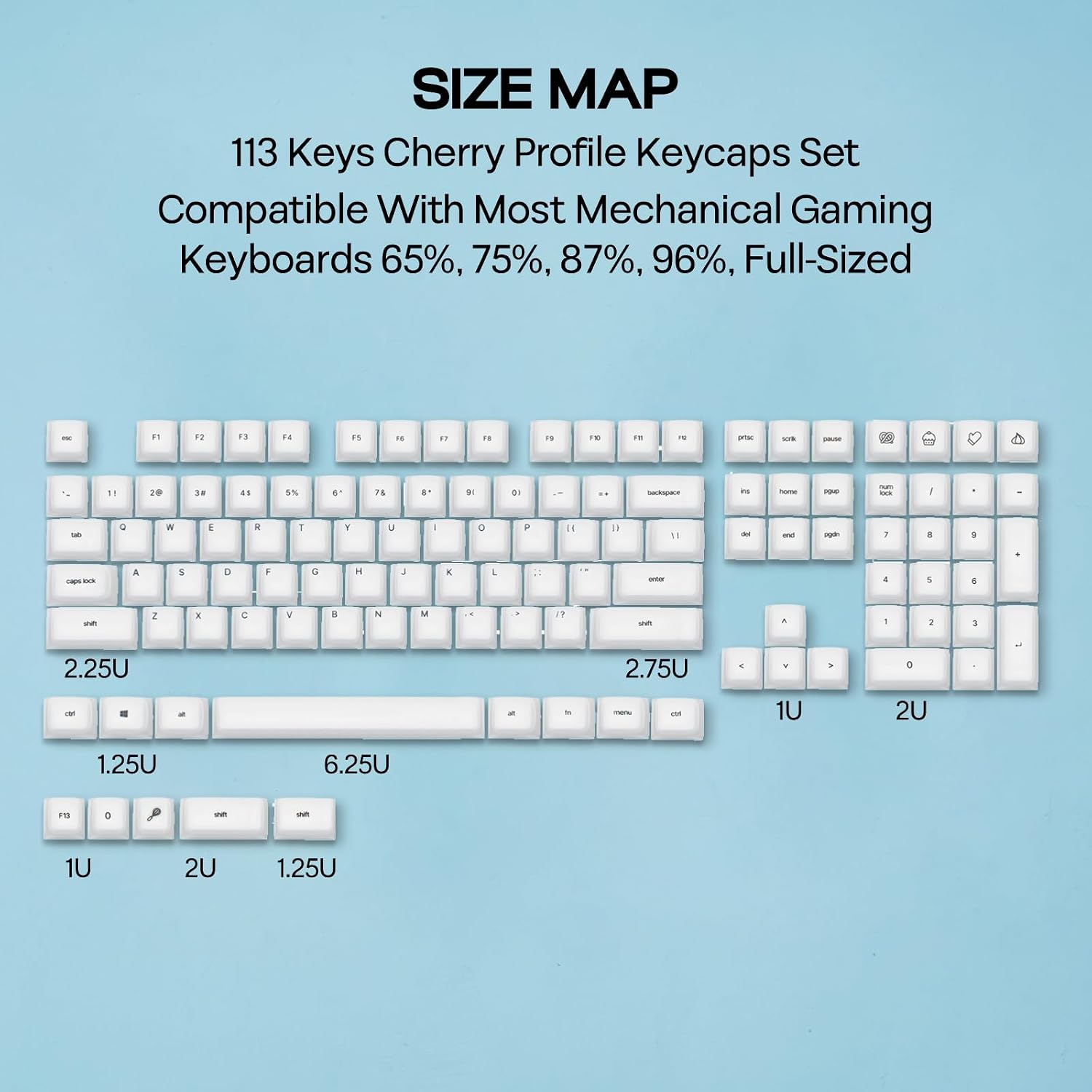 Detalle de EPOMAKER AegisSil Silicone Cherry Keycap Set 113