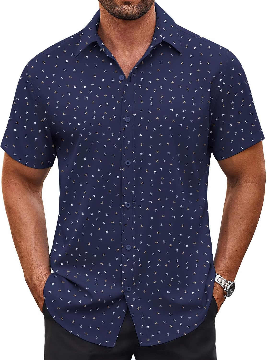Thumbnail 6 de COOFANDY Men's Button Down Short Sleeve Shirt: Lightweight, Classic, Versatile