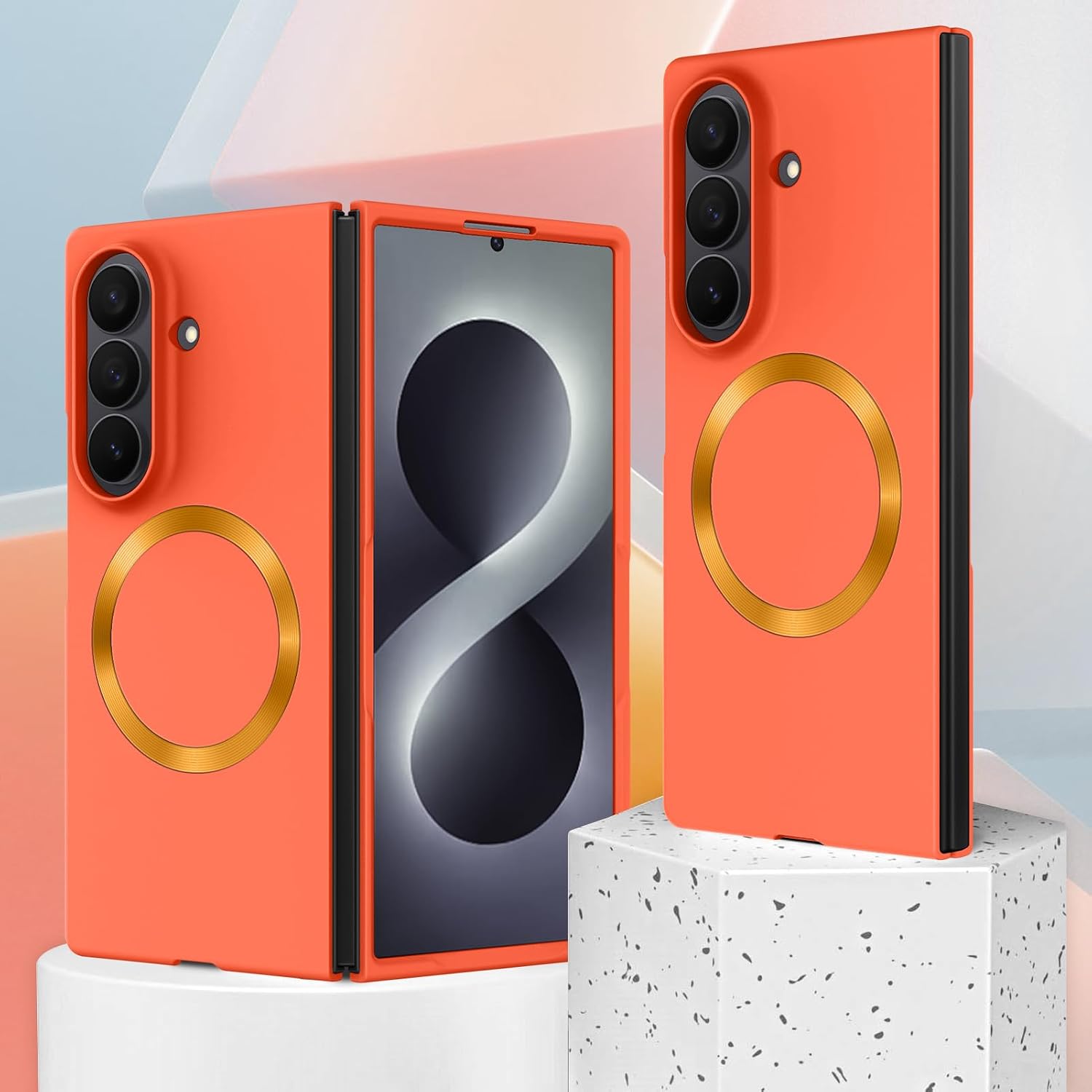 Thumbnail 4 de Illians Magnetic Phone Case for Samsung Galaxy Z Fold 8 Ultra, Orange