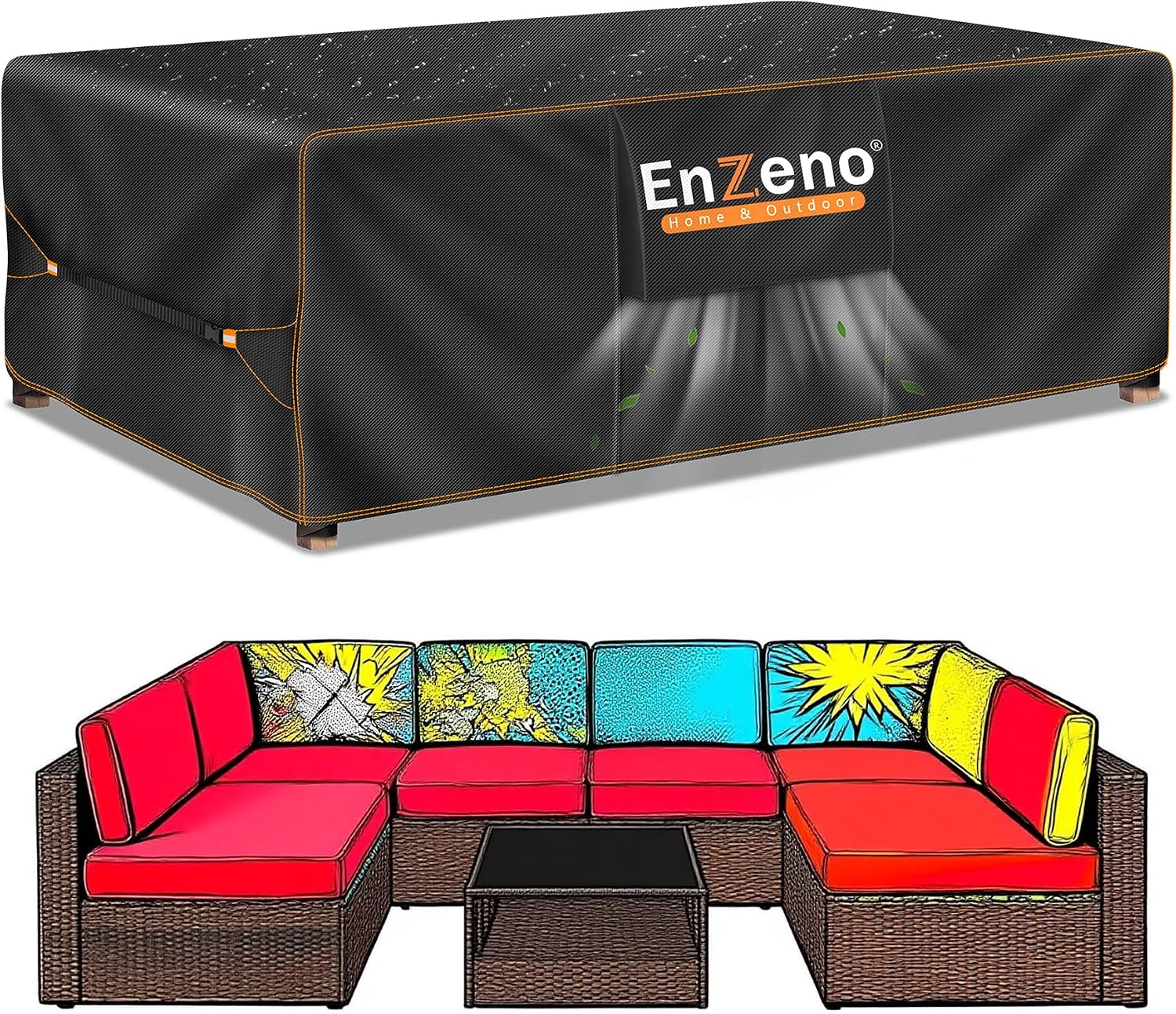 Detalle de Enzeno Large Garden Furniture Set Cover 280x205cm