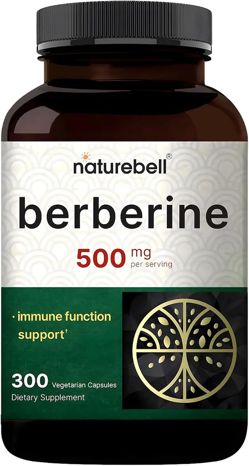 Detalle de NatureBell Berberine 500 mg Capsules, 300 Count, 97% Pure HCl, 5:1 Extract