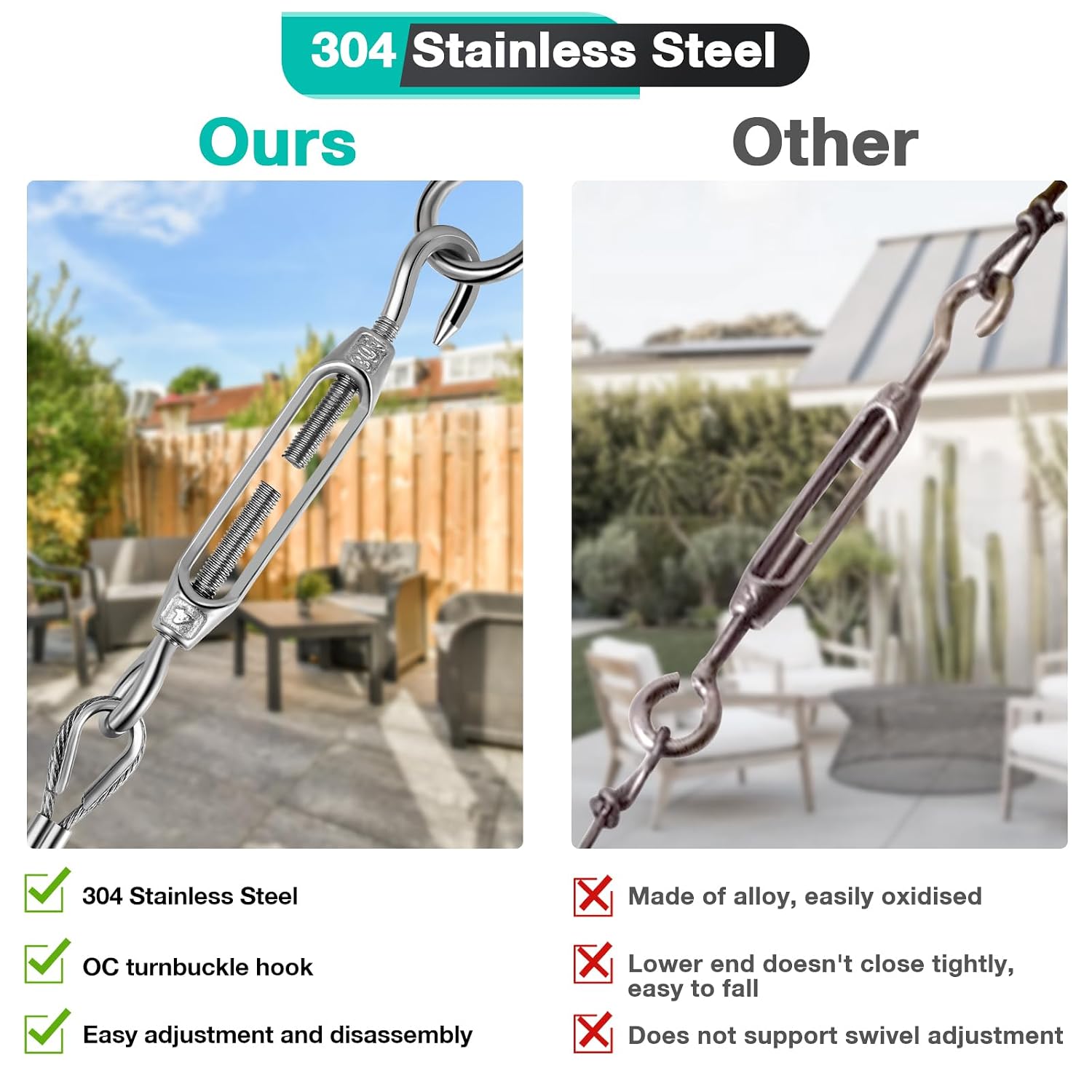 Thumbnail 4 de DIYLAND M4 Stainless Steel Turnbuckles