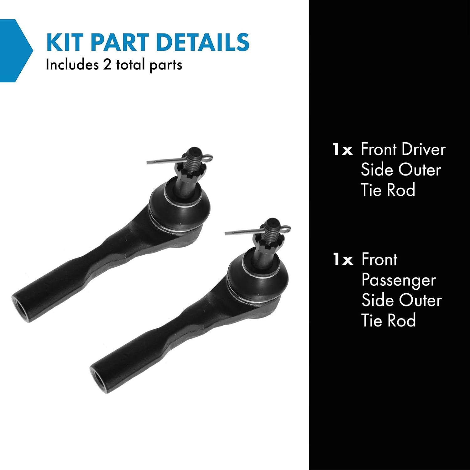 Detalle 2 de TRQ Outer Tie Rod Set, 2-Piece