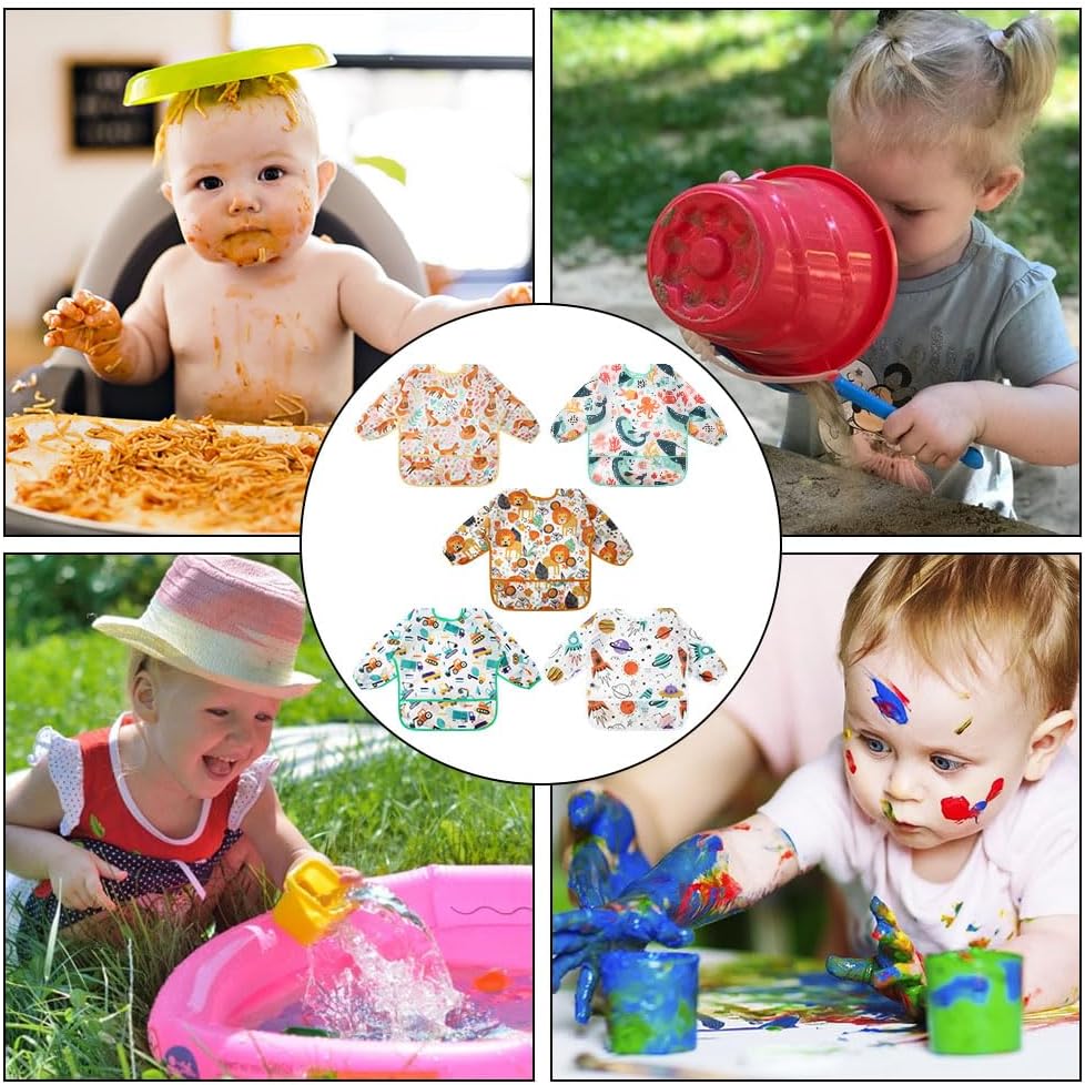 Thumbnail 5 de Vicloon Lätzchen Baby mit Ärmeln (5er-Set) – abwaschbare Ganzkörper-Lätzchen für 6–24 Monate