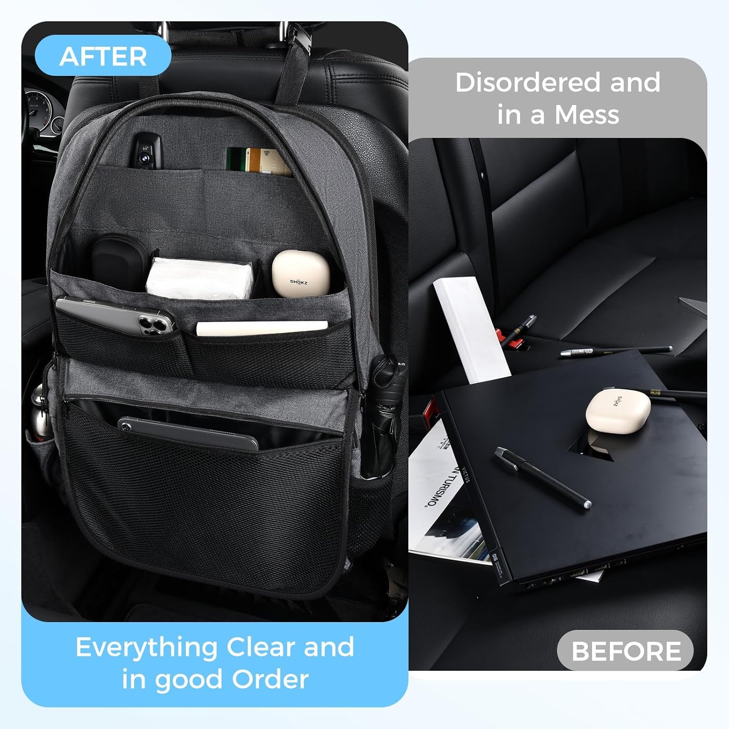 Detalle de Coverado Car Seat Organizer in PU