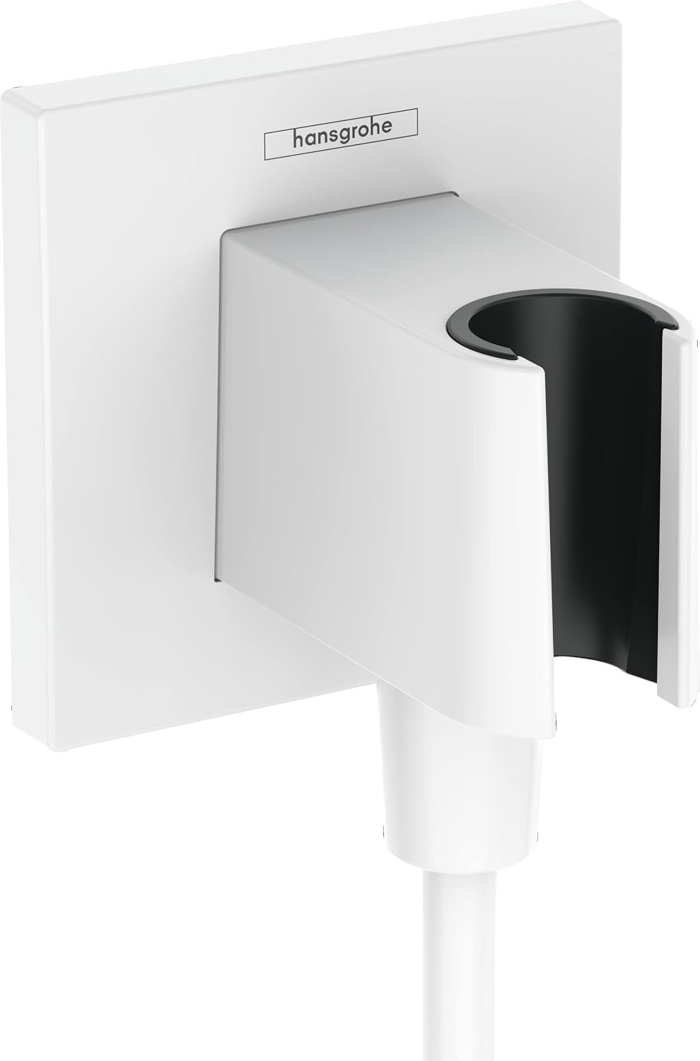 Detalle de Hansgrohe Coude de raccordement avec support Fixfit E – Douchette murale noir mat (26889670)