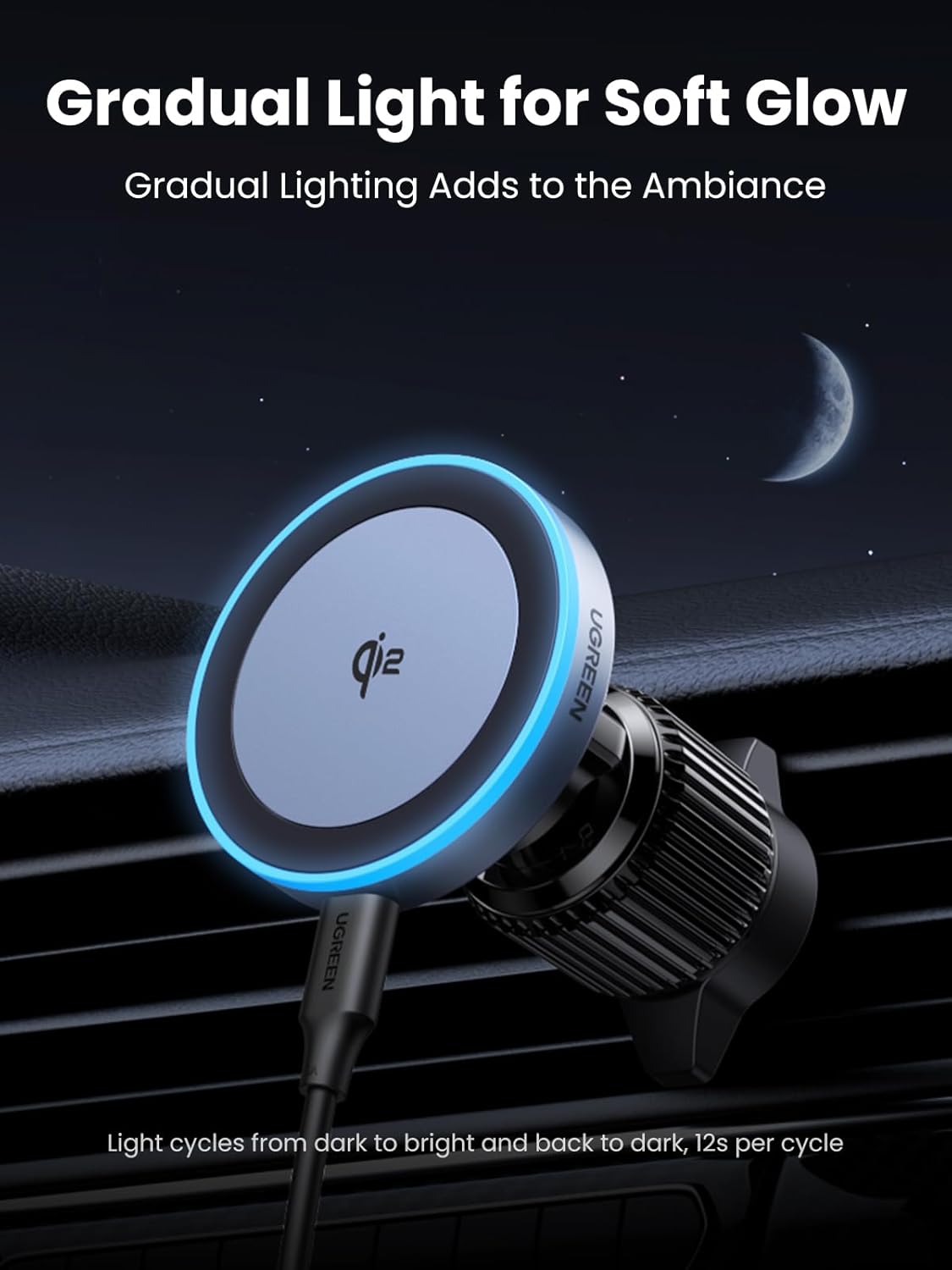Thumbnail 5 de UGREEN 15W Wireless Car Mount Charger for iPhone