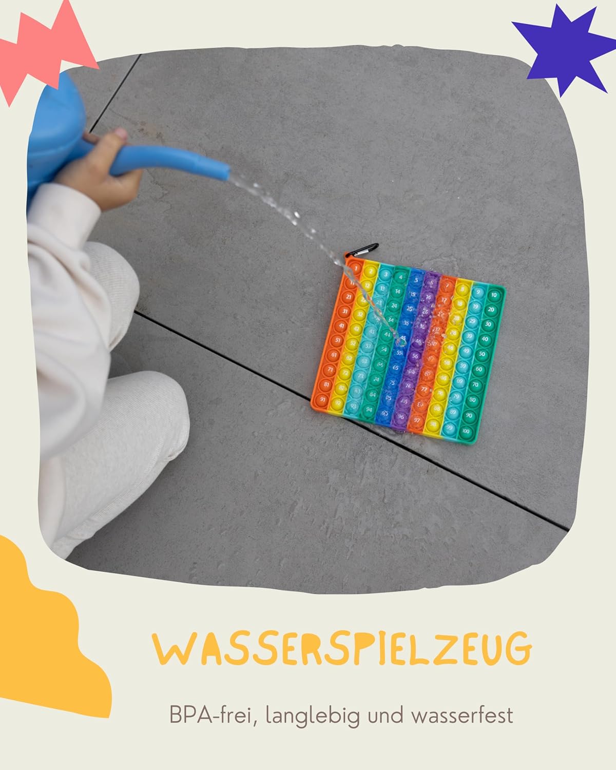 Detalle de Valino PopIt 2-in-1 Multiplikationsbrett & Hundertertafel: XXL Pop on It Lern- und Antistress-Spiel