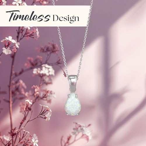 Detalle 2 de ADITA GOLD White Opal Pendant Necklace in 925 Sterling Silver
