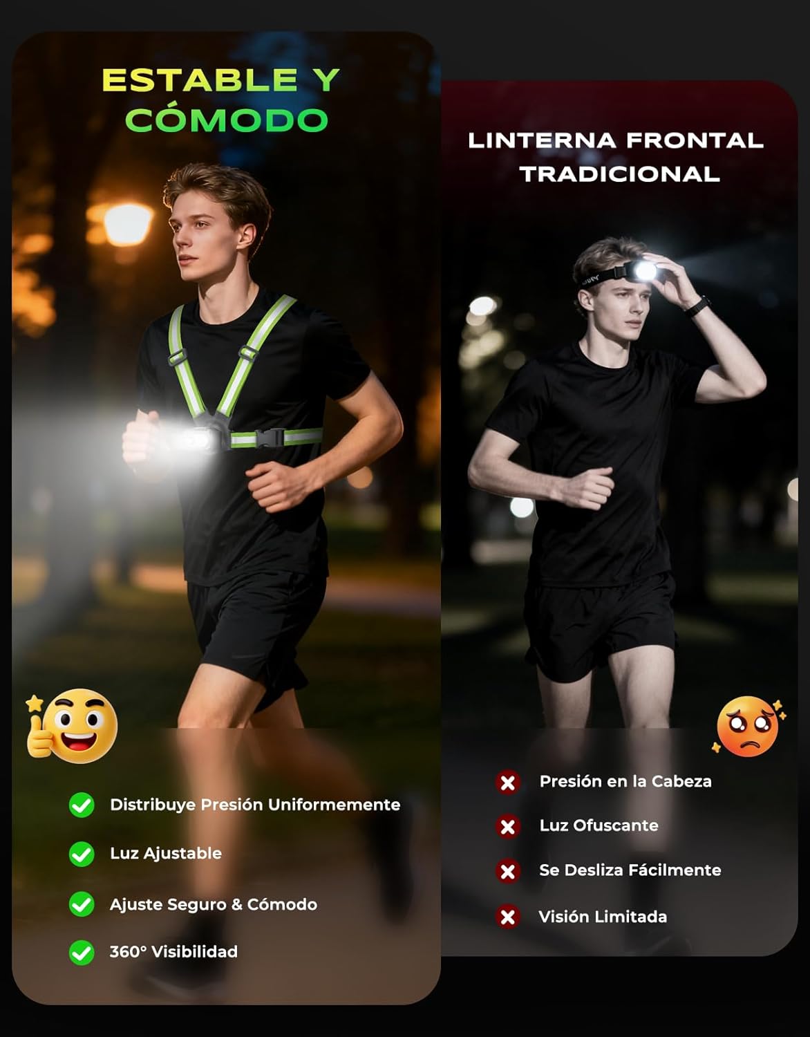 Detalle de Rolgno Luz Running 500LM para correr nocturno