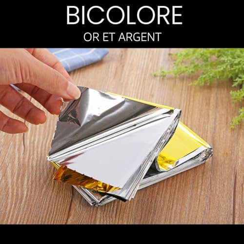 Thumbnail 3 de Takit Couverture de Survie 5x – Extra Large 210 x 160 cm, Mylar Or Gris, Réutilisable et Imperméable