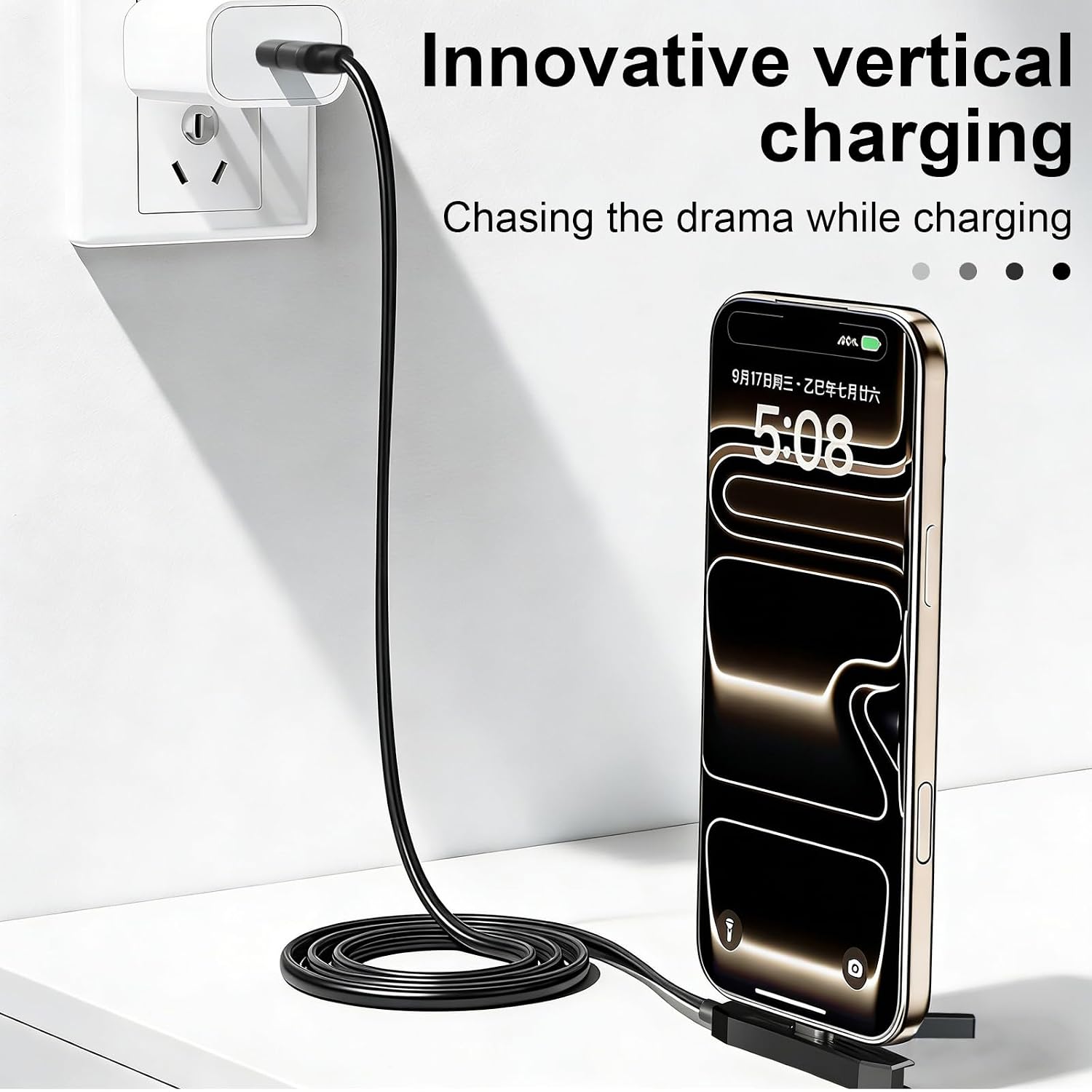 Detalle de Caricatore invisibile 3 in 1 per telefono Nplaseta: 240 W di potenza, 2 m e stand integrato
