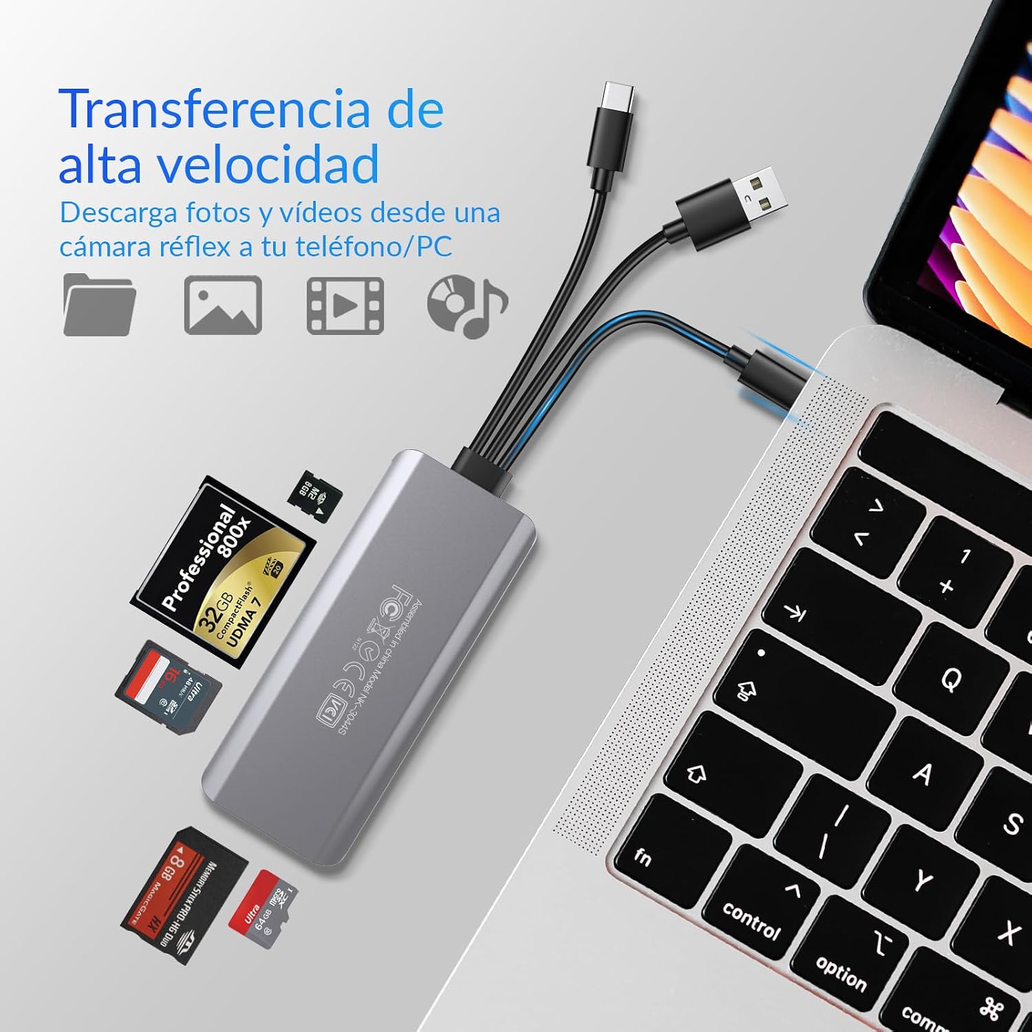 Detalle de JOOPSHEE 5-in-1 multi memory card reader