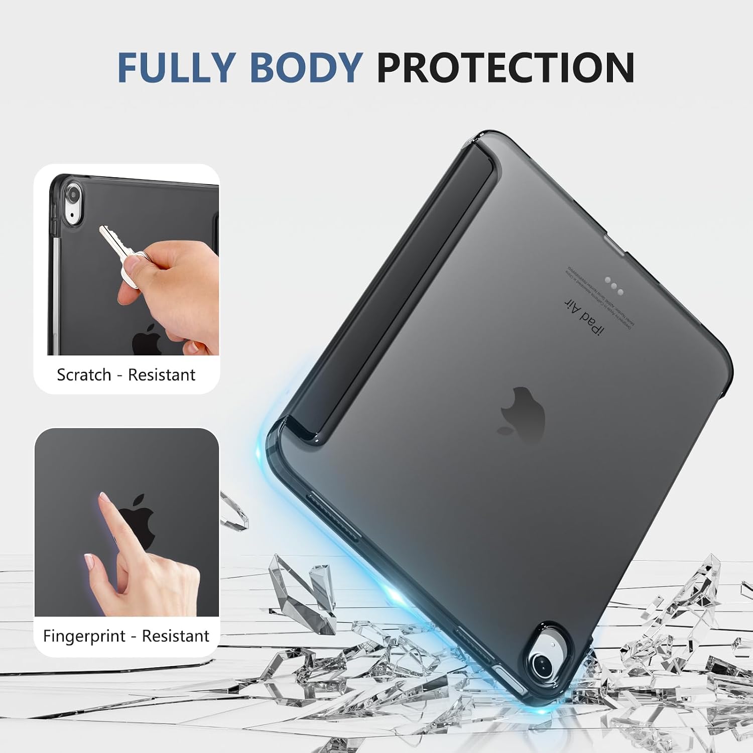 Detalle de Vobafe Case for iPad Air 11 Inch (M4/M3/M2) – 10.9" Translucent Back, Auto Wake/Sleep