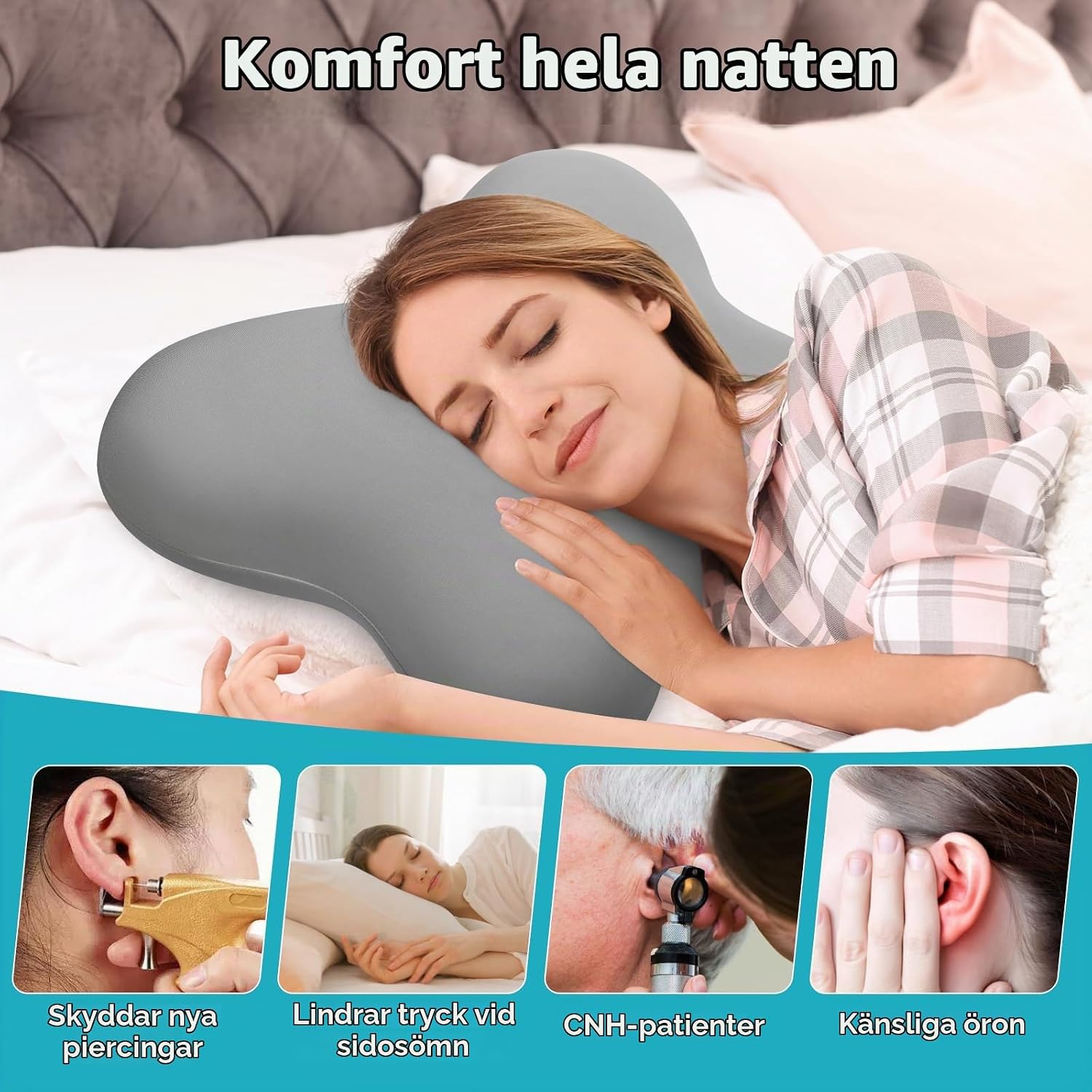 Thumbnail 1 de pozico CloudEar EP-02 piercingkudde i memoryskum med öronuttag